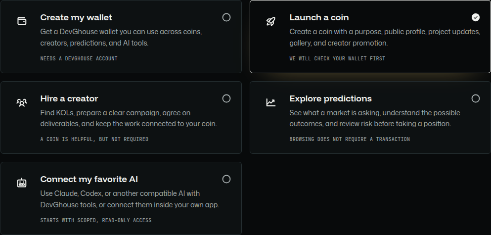 Choose a goal in the current Crypto onboarding flow.